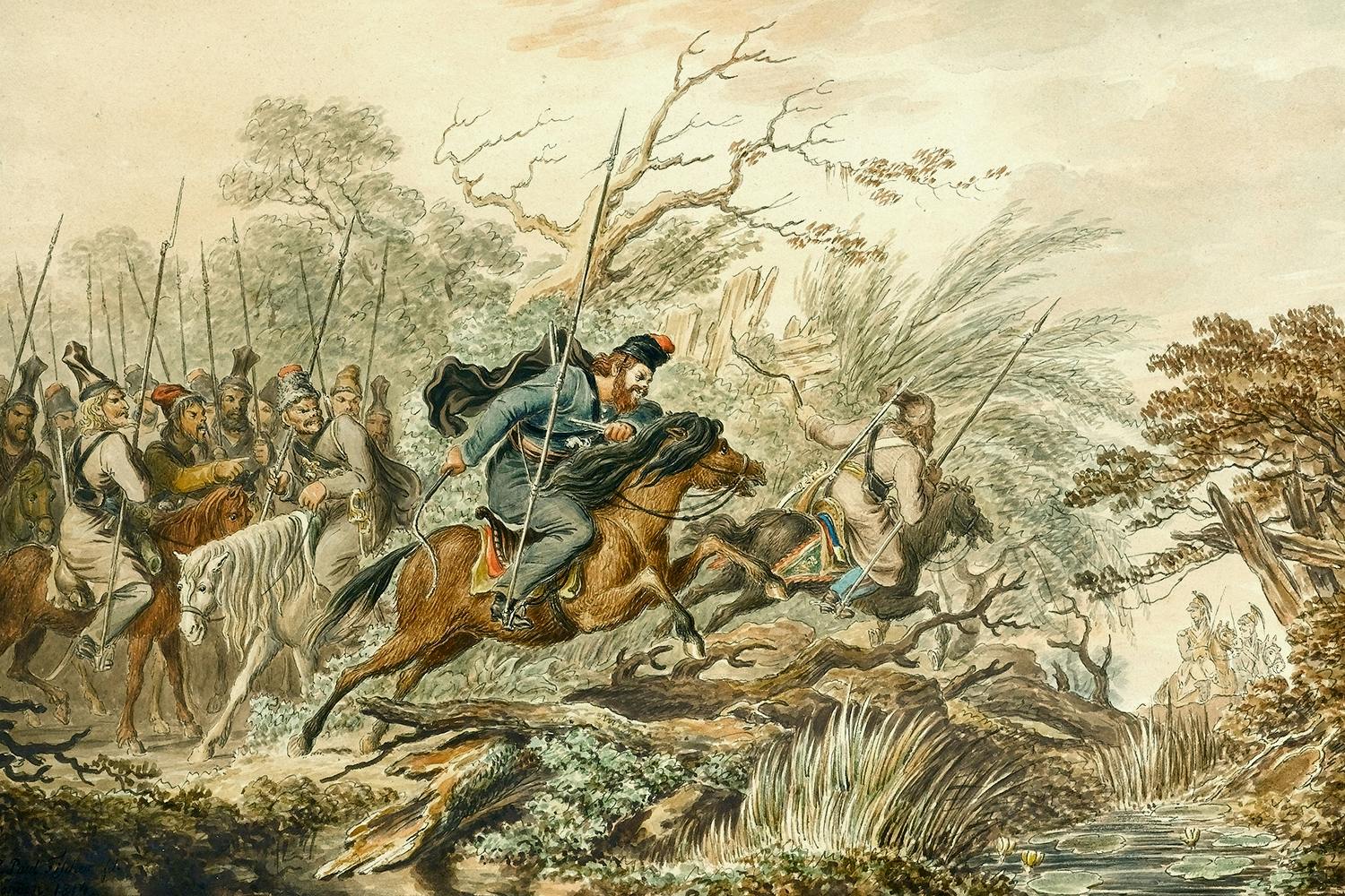 kosacker anfaller fjarde koalitionskriget